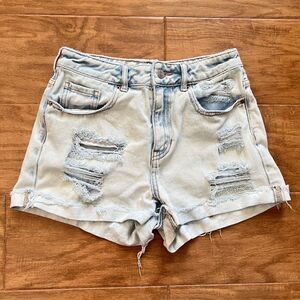 Pacsun Shorts Size 25 Mom Short Denim Jean Light Wash Distressed Cuffed